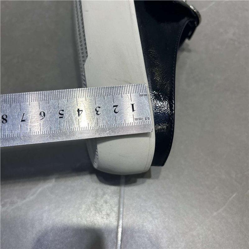 Damen Spitz zulaufende Mule‑Sneaker mit doppelten Schnallenriemen und flacher Plateausohle Drune