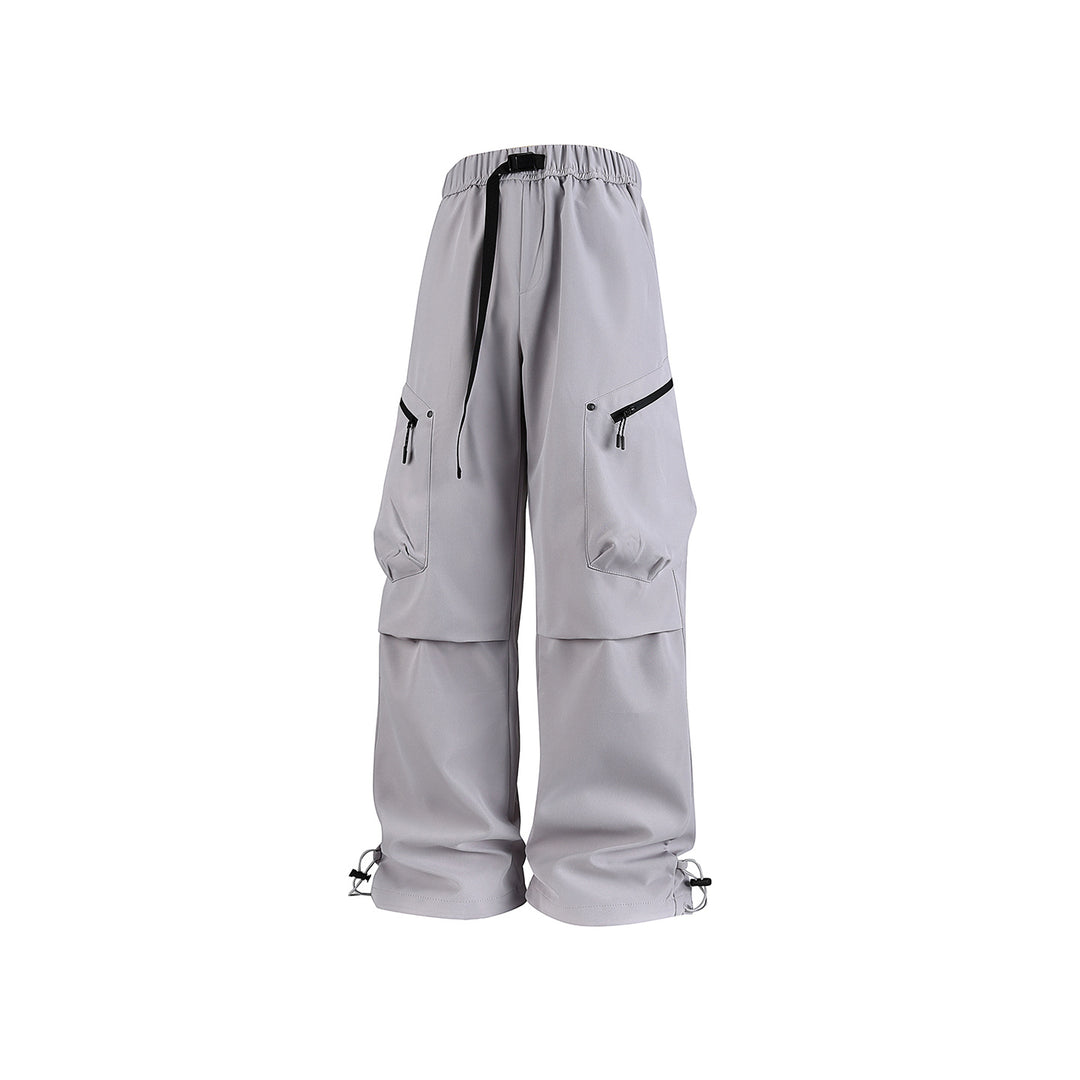Herren Weite Utility‑Cargohose mit elastischem Bund, Reißverschluss‑Taschen und verstellbarem Saum Drune
