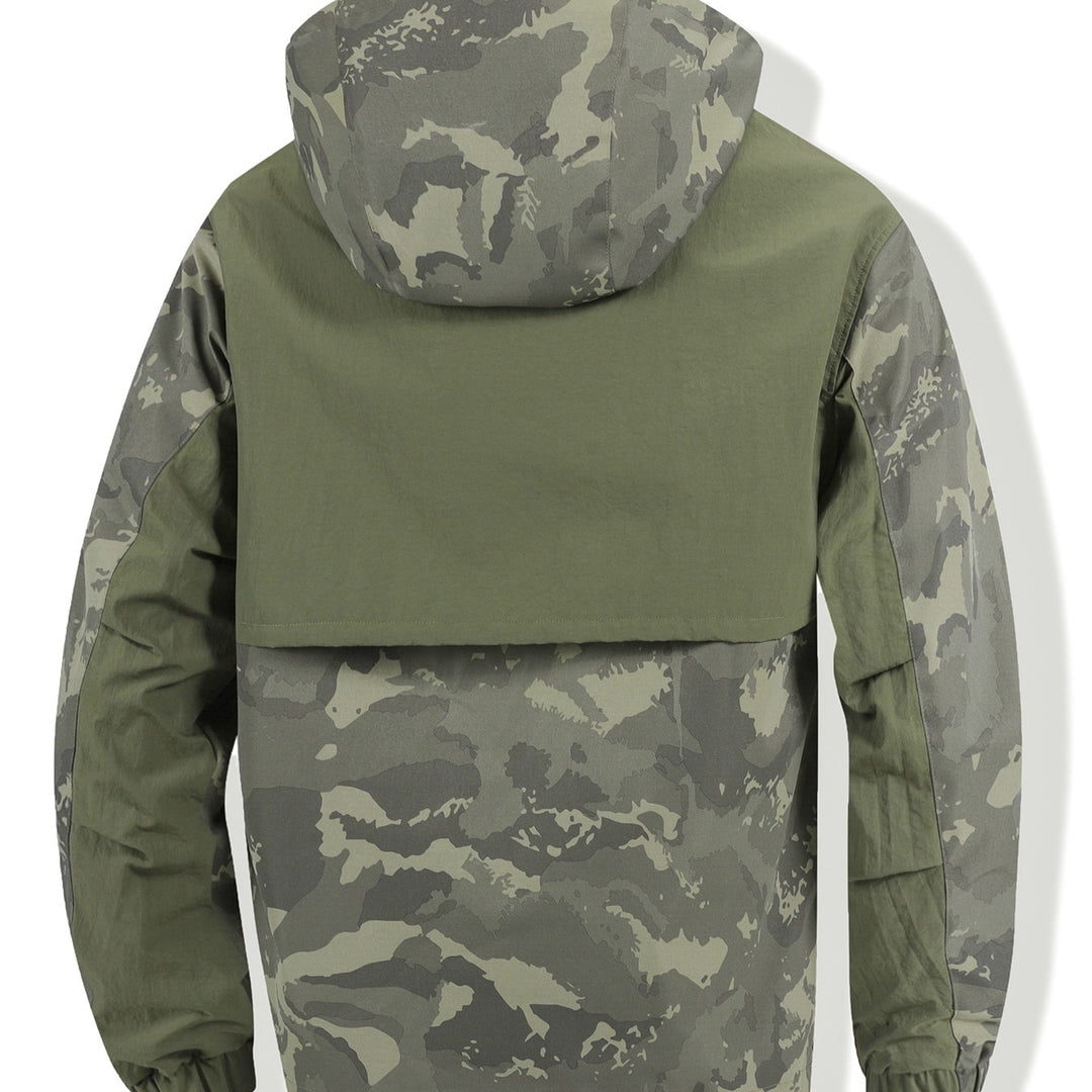 Herren Camouflage-Anorak mit Kapuze, halbem Reißverschluss und wasserabweisender Beschichtung Drune