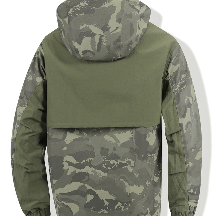 Herren Camouflage-Anorak mit Kapuze, halbem Reißverschluss und wasserabweisender Beschichtung Drune