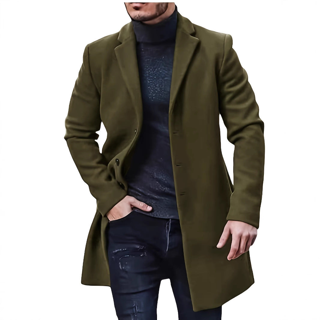 Herren eleganter Wollmantel mit schmalem Schnitt Drune