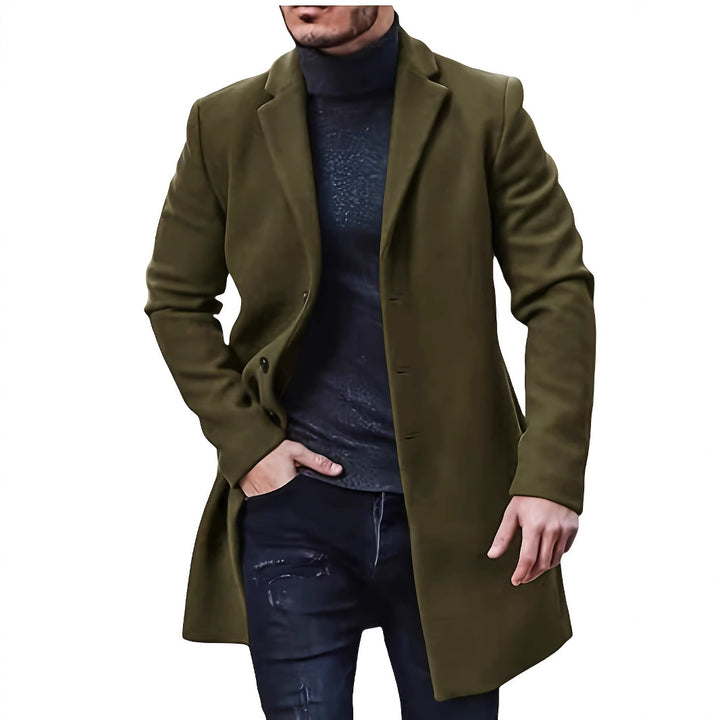 Herren eleganter Wollmantel mit schmalem Schnitt Drune