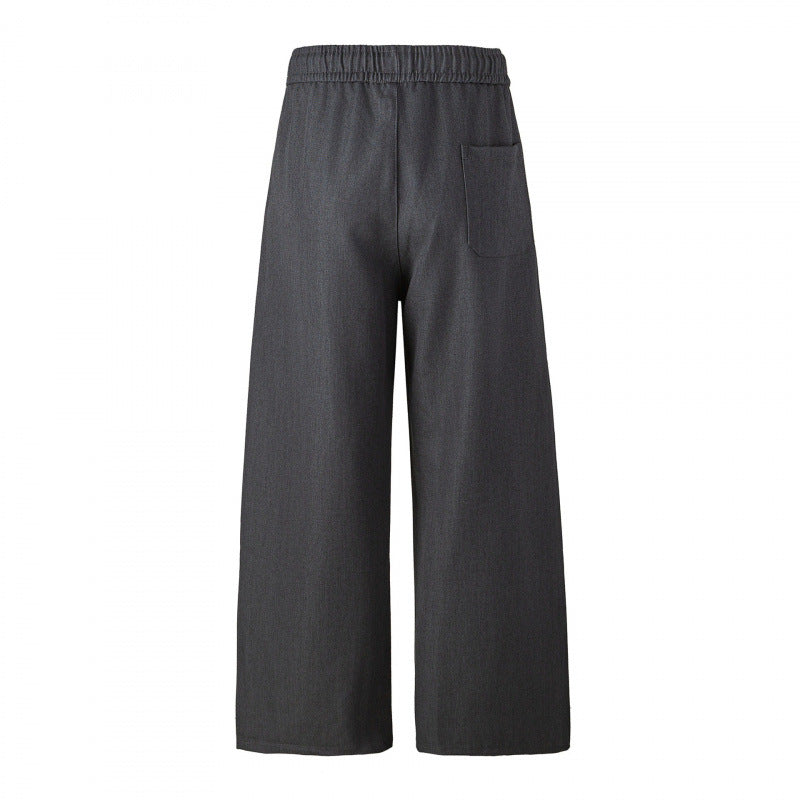 Damen Elegante Culotte-Hose mit weitem Bein, Bügelfalte und elastischem Komfortbund Drune
