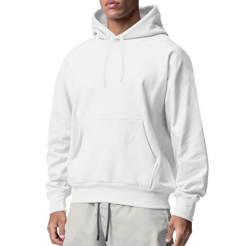 Herren nan Premium-Kapuzenpullover mit Kängurutasche, innen angerautem Fleece, verstärkter Nackennaht und geripptem Saum Drune