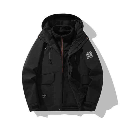 Herren Wetterfeste Outdoorjacke mit Kapuze Drune