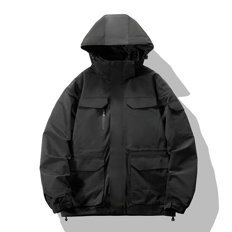 Damen Modische Funktionsjacke mit Hohem Kragen Drune