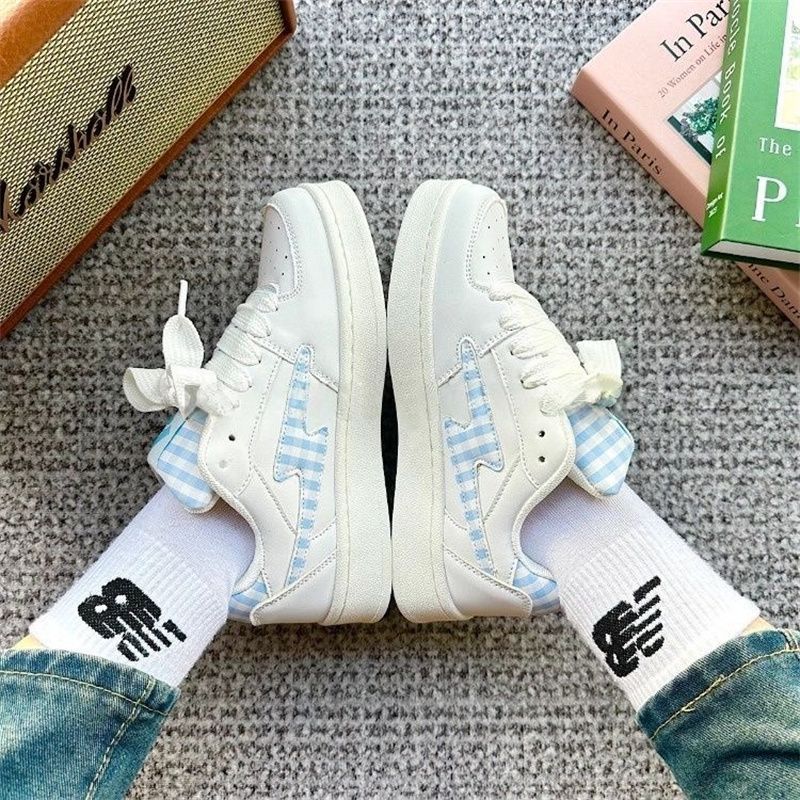 Damen Sneakers im modernen Karo-Design mit atmungsaktiven Materialien Drune