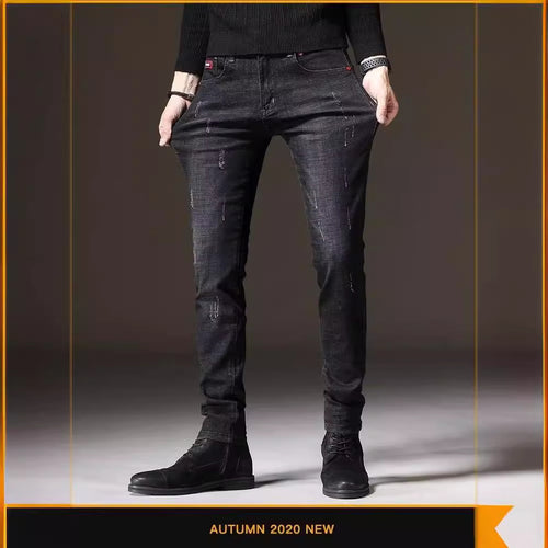 Herren Skinny Jeans mit modischen Abrieb-Effekten und elastischem Baumwollmix Drune