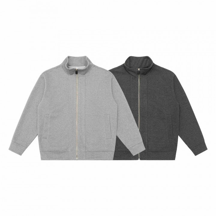 Unisex Boxy-Fleece-Zipjacke mit Stehkragen und Eingrifftaschen Drune