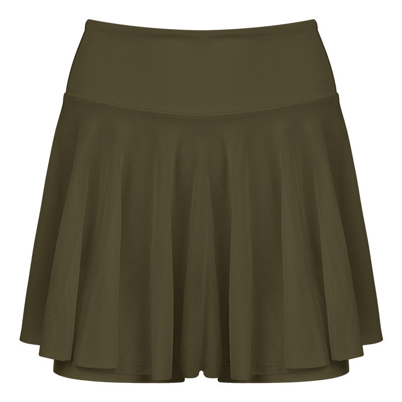 Damen Sportlicher Faltenrock mit hohem Bund und elastischem Material Drune
