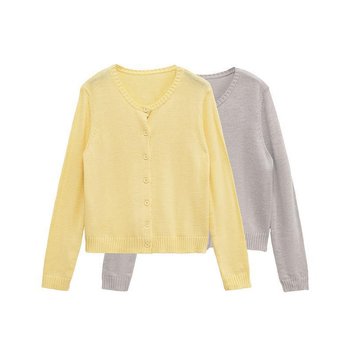 Damen leichte Strickjacke mit schlichten Knöpfen und eleganter Passform Drune