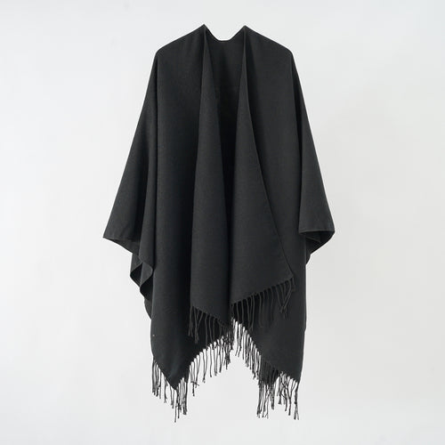 Damen modischer Fransen-Poncho aus weichem Material mit luxuriösem Fall Drune