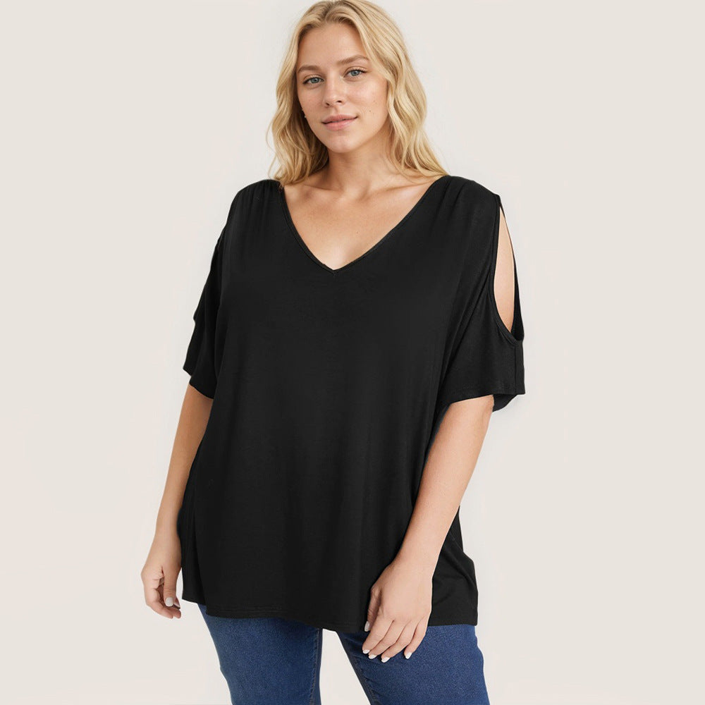 Damen Oversized T-Shirt mit Schulterauschnitten Drune