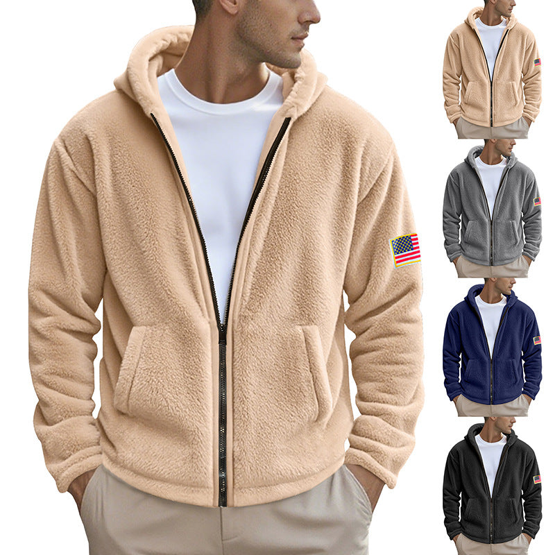 Herren gemütlicher Kapuzenpullover aus weichem Fleece mit bequemem Schnitt Drune