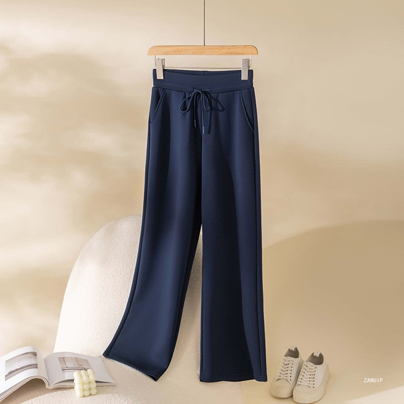 Damen locker sitzende Sporthose mit elastischem Bund und verstellbarem Kordelzug Drune