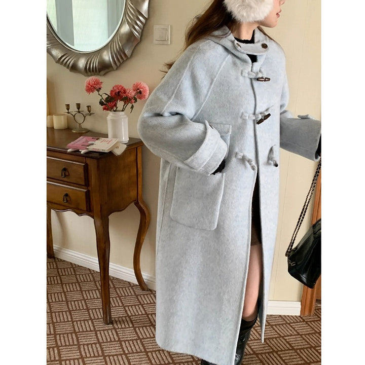 Damen eleganter und bequemer Wool-Crossover-Mantel Drune