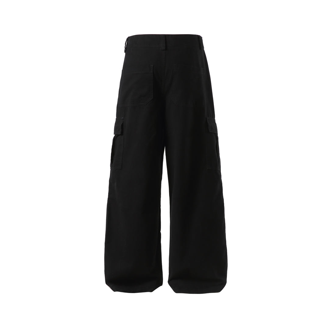 Damen Weite Cargo-Culotte mit hoher Taille, tiefem Schritt und funktionalen Pattentaschen Drune