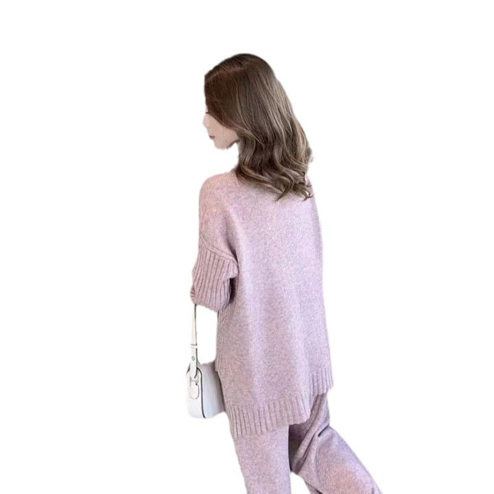 Damen Weicher Strickpullover mit hohen Kragen und lässigem Schnitt Drune