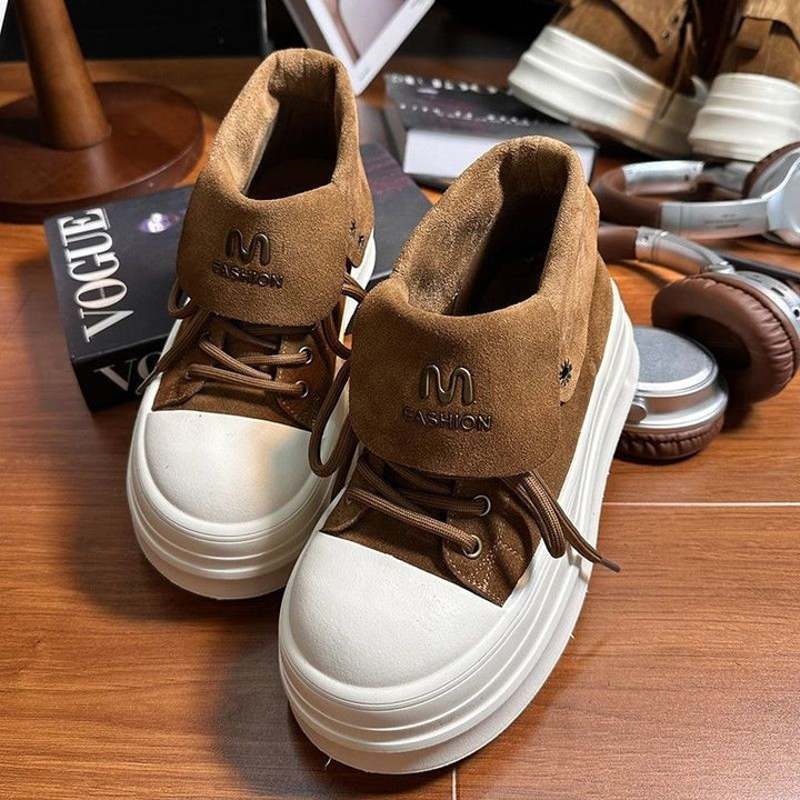 Damen Plateausneaker mit modischem Umschlag und komfortabler Sohle Drune