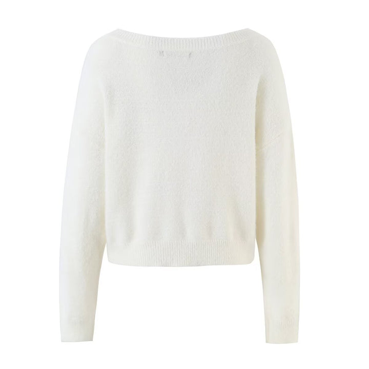 Damen Kuschelweicher Oversize-Pullover mit weitem U‑Boot‑Ausschnitt Drune