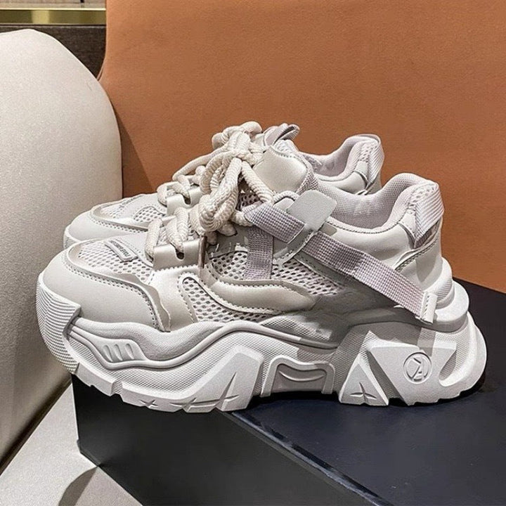 Damen modische Chunky Sneaker mit atmungsaktiver Netzstruktur und robuster Sohle Drune