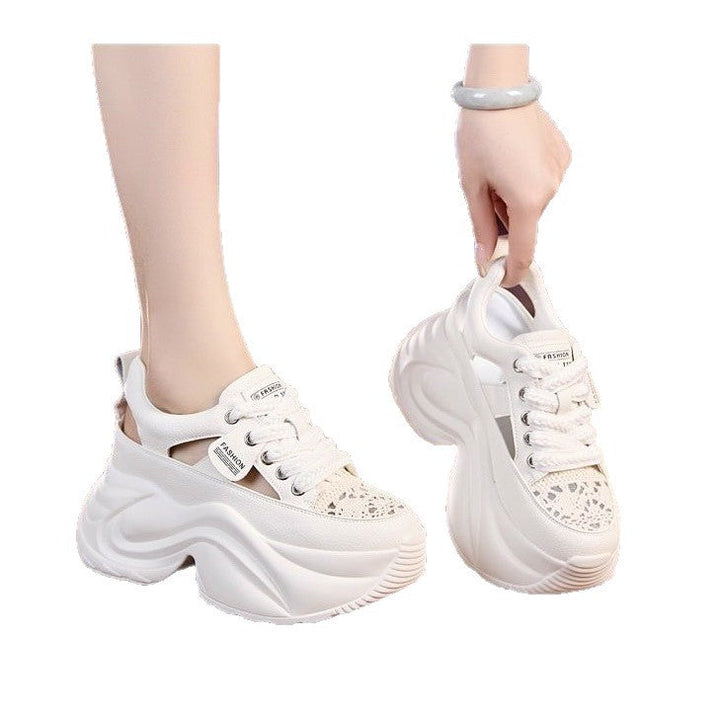 Damen Plateau-Sneaker mit luftiger Oberflächenstruktur und bequemer Dämpfung Drune