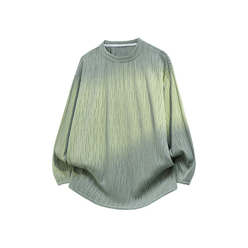 Unisex Oversize Strukturierter Rundhals-Pullover mit Ballonärmeln und abgerundetem Saum Drune