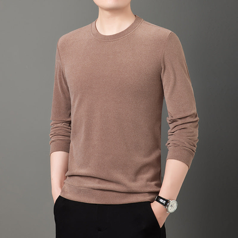 Herren Feiner Rundhals-Pullover aus leichtem Stretch-Strick mit schmaler Silhouette Drune