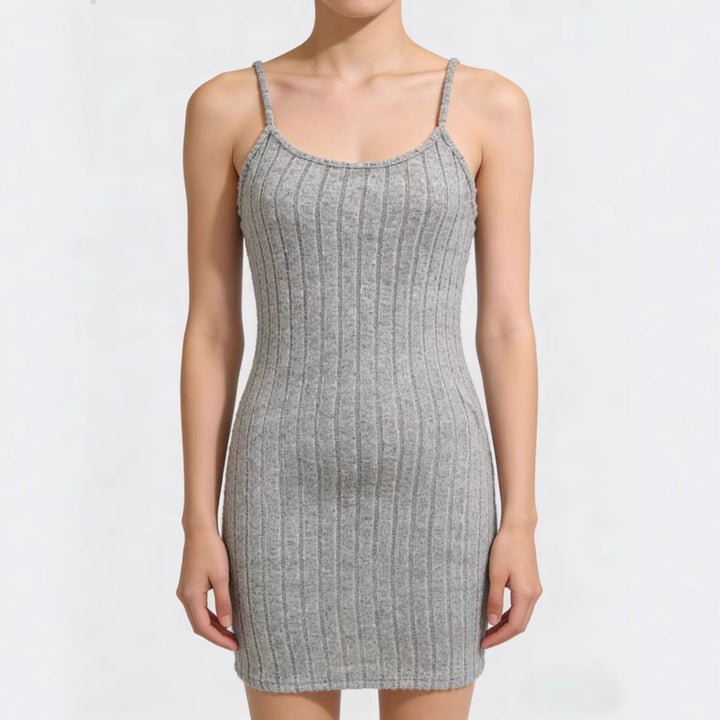Damen Geripptes Strick-Kleid mit passendem Kurzcardigan Drune