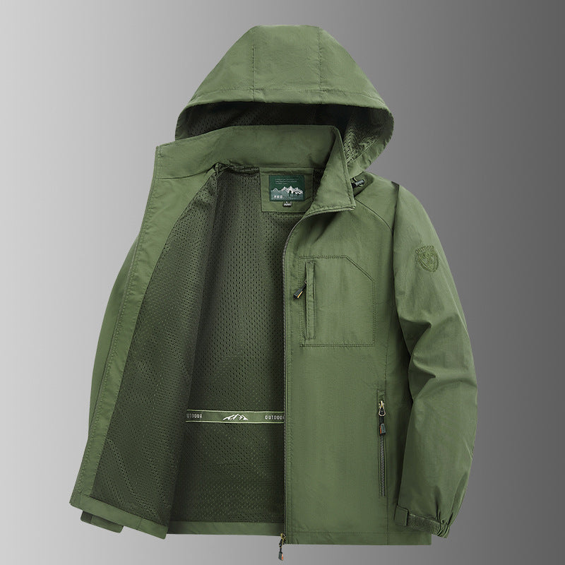 Herren Winddichte Outdoorjacke mit praktischen Taschen Drune