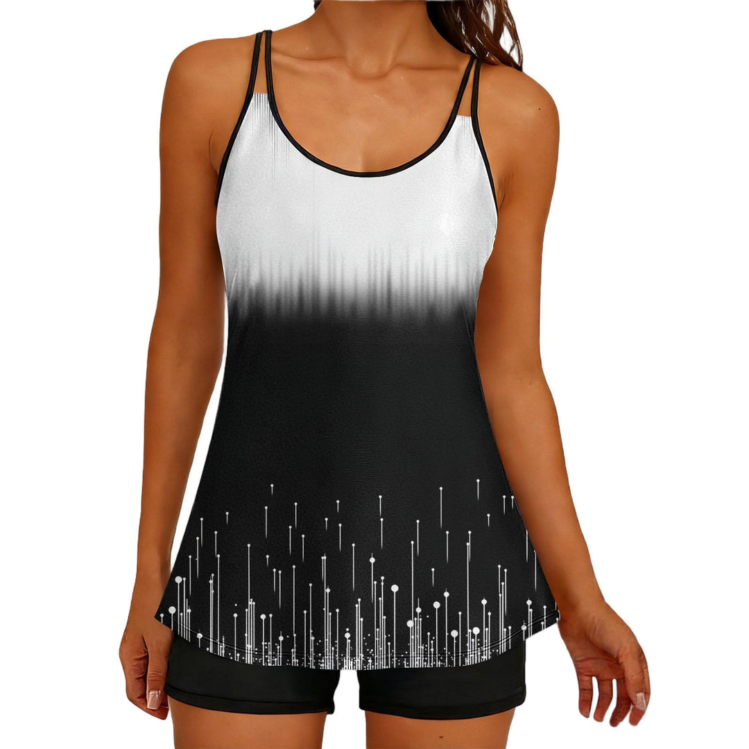 Damen Sportliches Tankini-Oberteil mit elegantem Floral-Design Drune