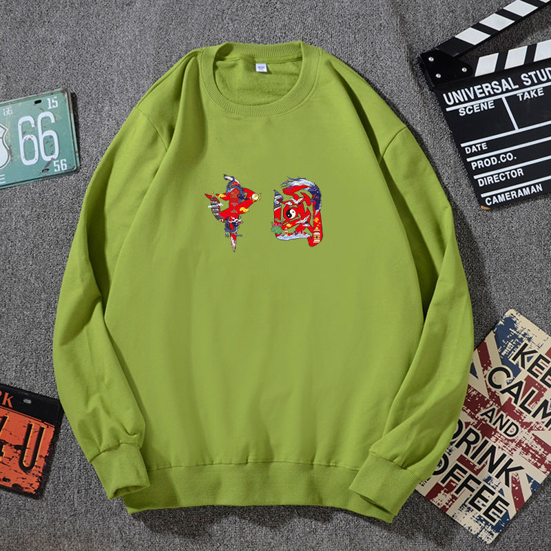 Unisex Oversize Sweatshirt mit Rundhalsausschnitt und dezenter Grafikapplikation Drune