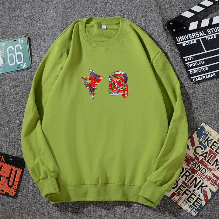 Unisex Oversize Sweatshirt mit Rundhalsausschnitt und dezenter Grafikapplikation Drune