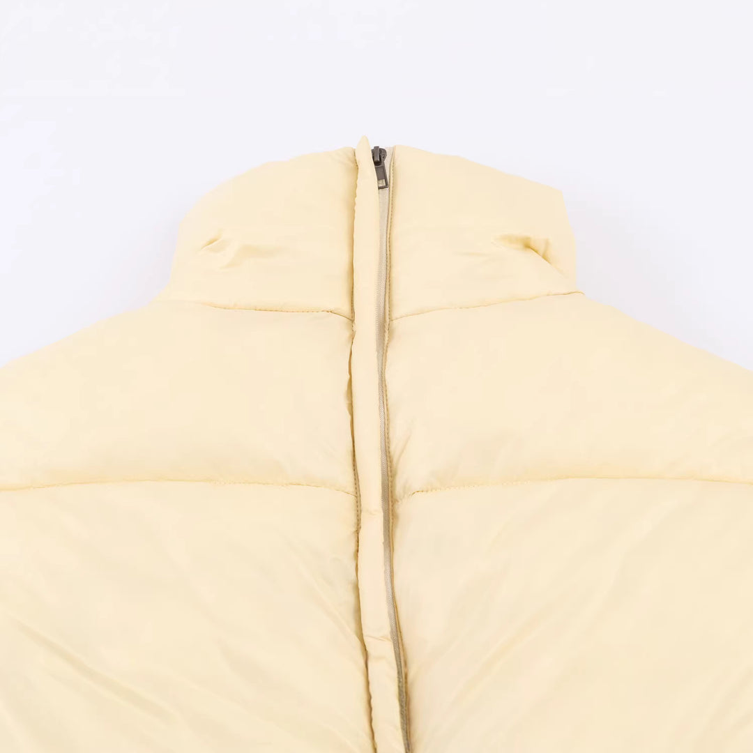Damen Gefütterte Steppjacke mit Tunnelzug-Taillierung und hohem Stehkragen Drune
