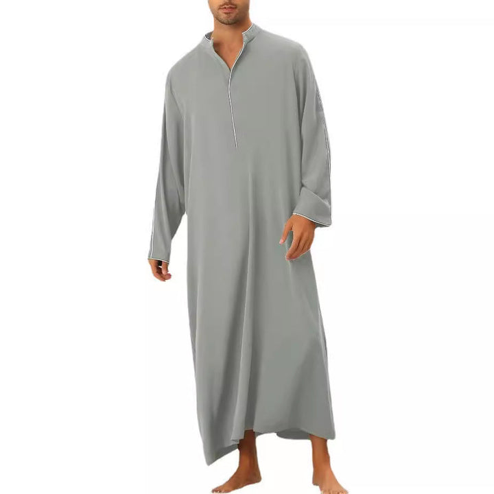 Herren hochentwickelter Kaftan mit sportlichem Stehkragen und eleganten Kontrastdetails Drune