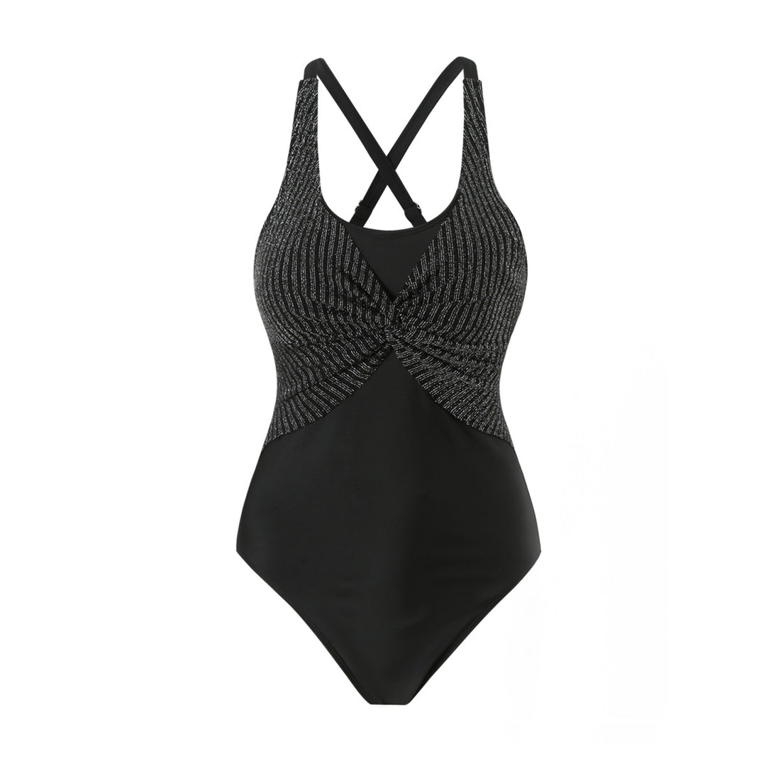Damen Sportlicher Einteiler Badeanzug mit stilvollem Wickel-Design Drune