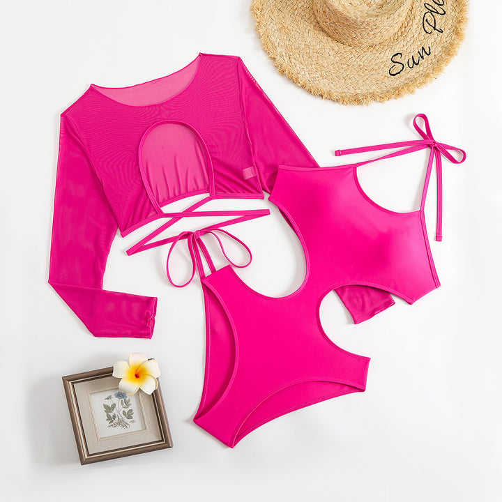 Damen Sportliches Tankini-Set mit transparentem Oberteil und modischem Schnitt Drune