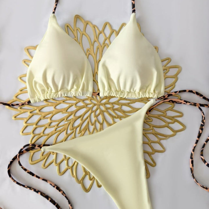 Damen Triangel-Bikini-Set mit verstellbaren Trägern und modischem Leoprint Drune