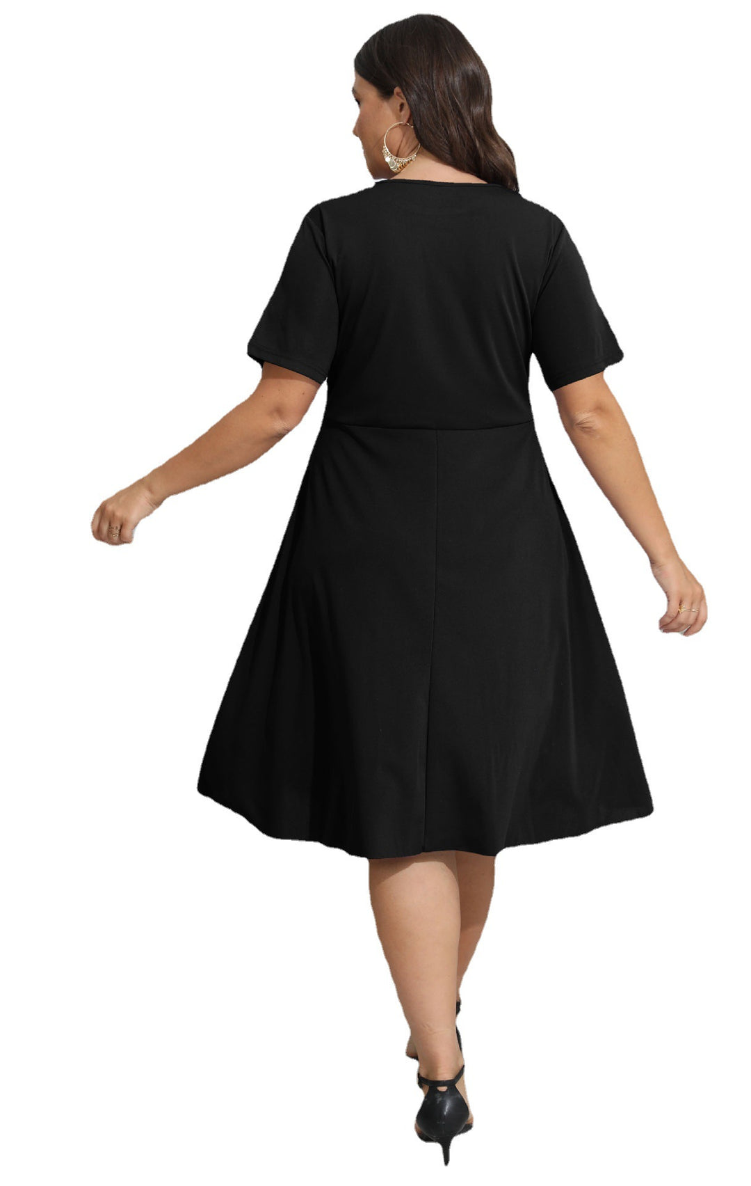 Damen luftiges Kleid mit dekorativem Lochmuster Drune
