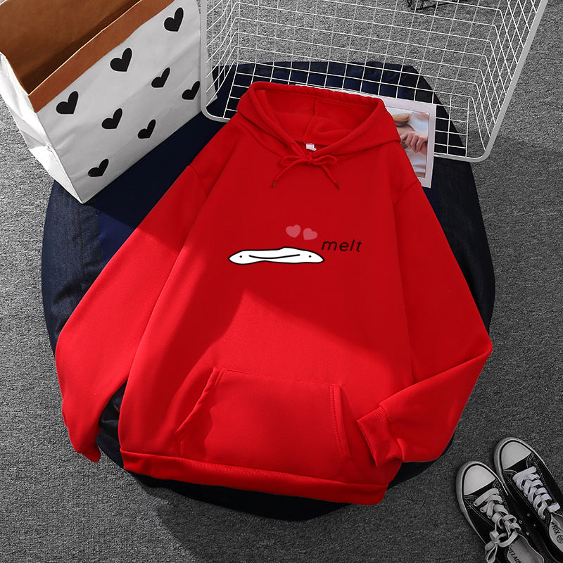 Damen nan Kapuzenpullover mit minimalistischer Grafik, lockerer Oversize-Passform und Kängurutasche Drune