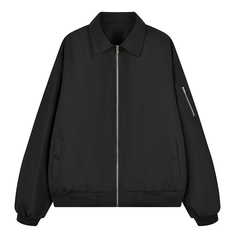 Herren Leichte Oversize-Übergangsjacke im Bomberstil mit Ärmeltasche & elastischem Saum Drune