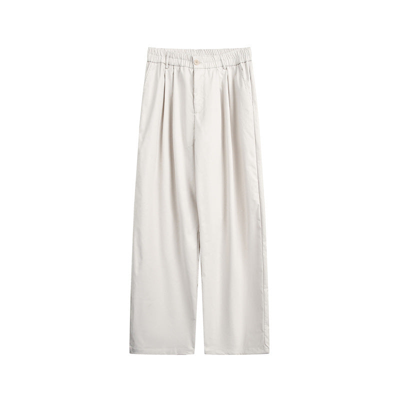 Damen Lockerweite Palazzo‑Hose mit elastischem Bund, Bundfalten und geradem Bein Drune