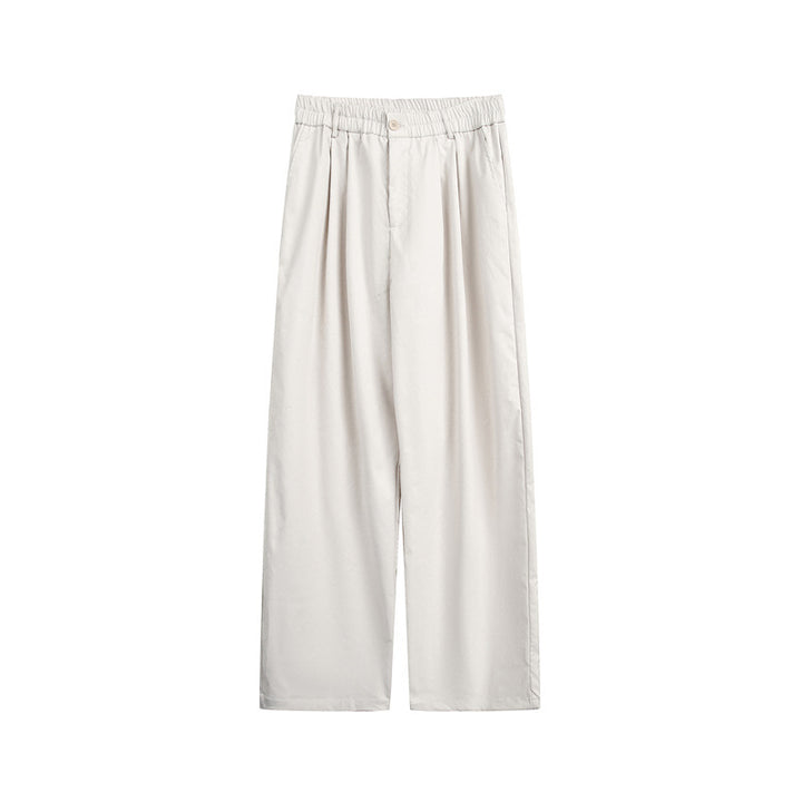 Damen Lockerweite Palazzo‑Hose mit elastischem Bund, Bundfalten und geradem Bein Drune