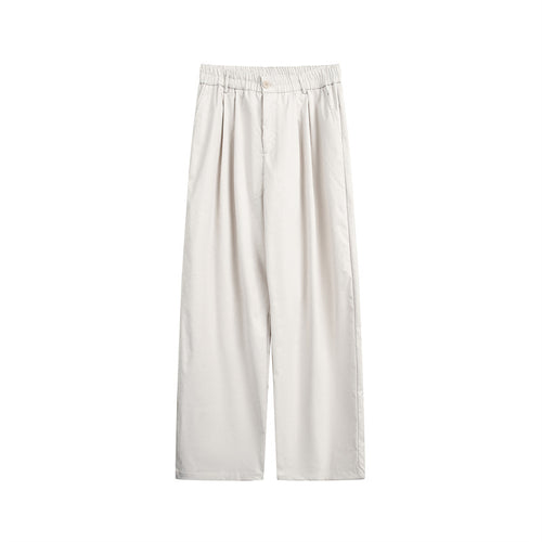 Damen Lockerweite Palazzo‑Hose mit elastischem Bund, Bundfalten und geradem Bein Drune