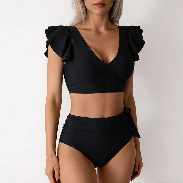 Damen Hochtailliertes Bikini-Set mit Rüschendetails Drune