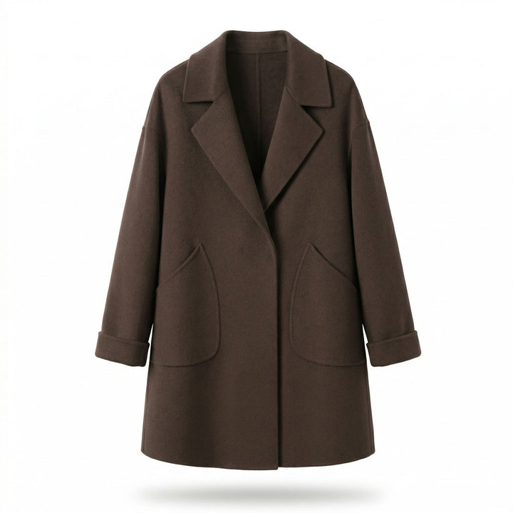 Damen Eleganter Wollmantel mit weit geschnittenem Design Drune