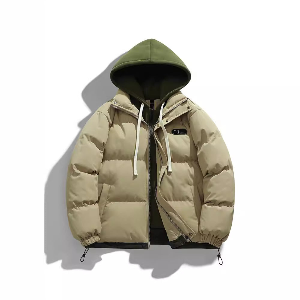 Herren Zweilagige Steppjacke mit herausnehmbarer Fleece-Kapuze und Thermoisolierung Drune