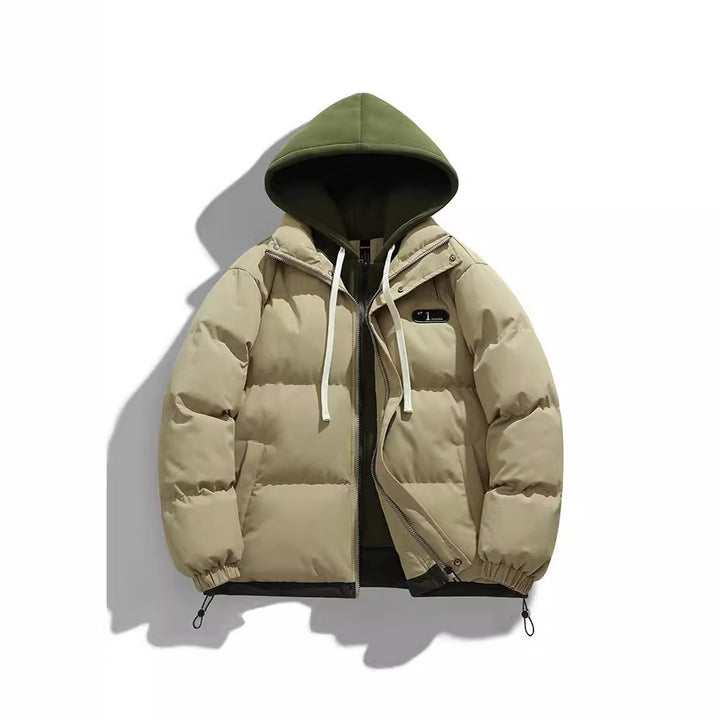 Herren Zweilagige Steppjacke mit herausnehmbarer Fleece-Kapuze und Thermoisolierung Drune