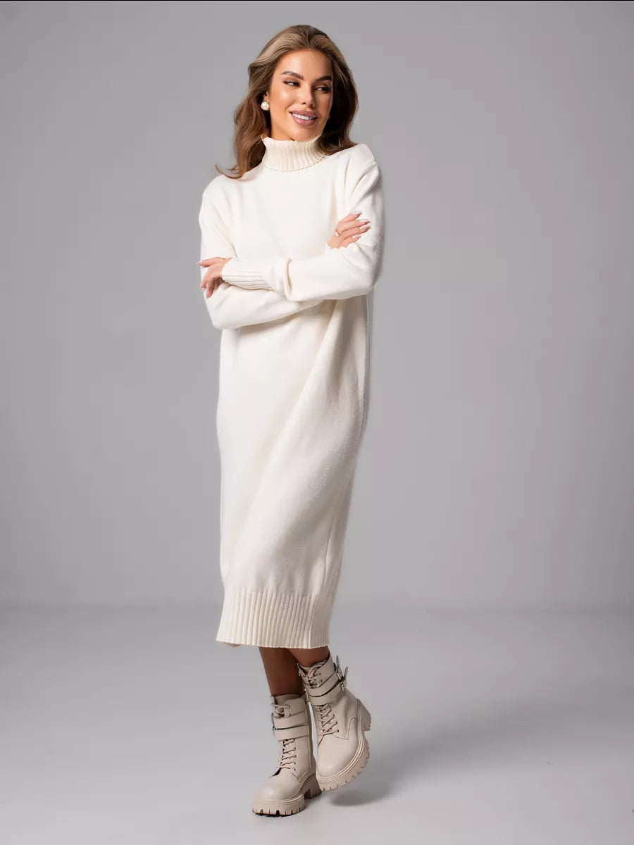 Damen Strickkleid mit rollkragen und lässigem Schnitt Drune