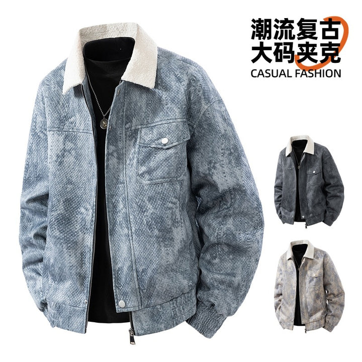 Herren Kunstlederjacke mit Steppdetails Drune